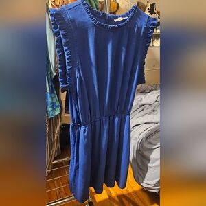 Magnolia Cobalt Blue Ruffle Sleeveless Dress